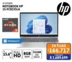 Cetrogar Hp notebook hp 15-fc023sla oferta