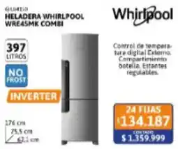 Cetrogar Whirlpool heladera whirlpool wre45mk combi oferta