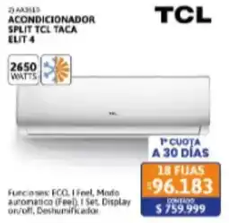 Cetrogar Tcl acondicionador split tcl taca elit 4 oferta