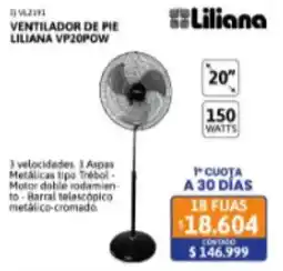 Cetrogar Liliana ventilador de pie oferta