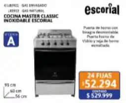 Cetrogar Escorial cocina master classic inoxidable oferta