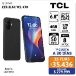 Cetrogar Tcl celular tcl k70 oferta