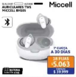 Cetrogar Miccell auriculares tws miccell bh10s oferta