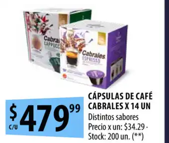 Punto Mayorista Cabrales Cápsulas de Café x 14un oferta