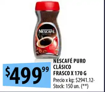 Punto Mayorista Nescafé Puro Clásico Frasco x 170g oferta
