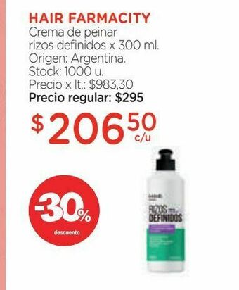 Farmacity Crema de peinar rizos definidos x 300 ml. oferta