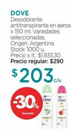 Farmacity Desodorante antitranspirante en aerosol x 150 ml. oferta