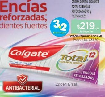 Farmacity Crema dental total 12 encias reforzadas x 90 gr. oferta