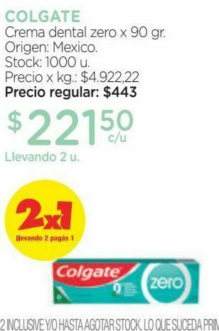 Farmacity Crema dental zero x 90 gr. oferta