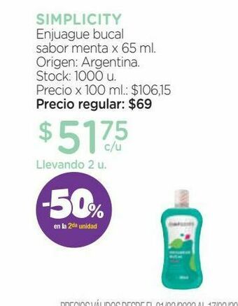 Farmacity Enjuague bucal sabor menta x 65 ml. oferta