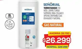 Casa del Audio Termotanque señorial 85lts g-nat zafiro oferta