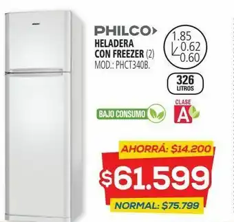 Casa del Audio Heladera con freezer philco.phct340b.340lts.bla oferta