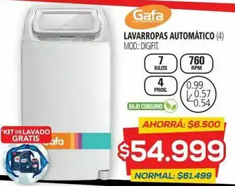 Casa del Audio Lavarropas automatico gafa digi fit.bla,6.5k.760rpm oferta