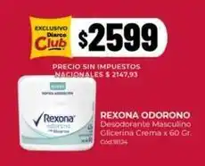 Diarco Rexona - desodorante masculino glicerina crema x 60 gr. cód.18124 oferta
