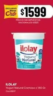 Diarco Ilolay - yogurt natural cremoso x 140 gr. cod.28897 oferta