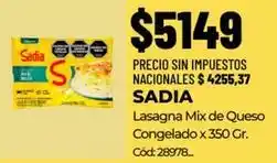 Diarco Sadia - lasagna mix de queso oferta