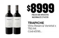 Diarco Trapiche - vino reserva varietal x 750 ml. cód:45195 oferta