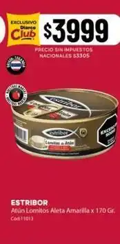 Diarco Estribor - atún lomitos aleta amarilla x 170 gr oferta
