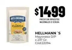 Diarco Hellmann's - mayonesa d/p x 237 gr. cód:22094 oferta