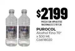 Diarco Purocol - alcohol fino 70° x 500 ml. cód:18020 oferta