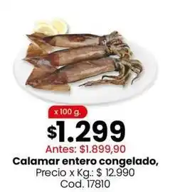 Coto Calamar entero congelado oferta