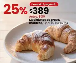 Coto Medialunas de grasa/manteca, cod. 16863-16864 oferta