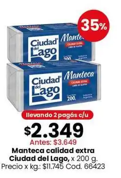 Coto Ciudad del lago - manteca calidad extra oferta