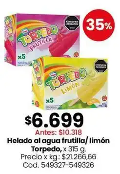 Coto Helado de agua frutilla/limón oferta