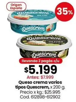 Coto Origen - queso crema varios tipos oferta
