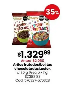 Coto Lasfor - aritos frutados/bolitas chocolatadas oferta