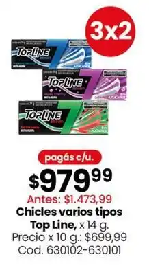 Coto Topline - chicles varios tipos oferta