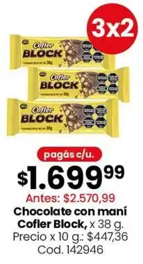 Coto Cofler - chocolate con maní block oferta