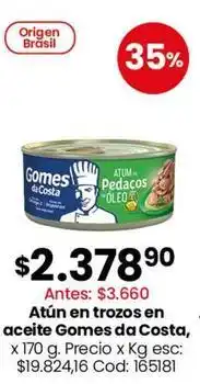 Coto Gomes da costa - atún en trozos en aceite oferta