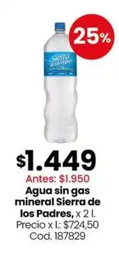 Coto Sierra de los padres - agua mineral sin gas oferta