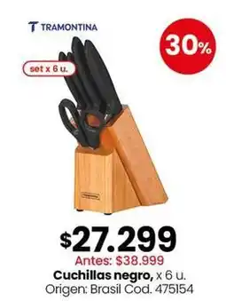 Coto Tramontina - cuchillas negro, x 6 u. cod. 475154 oferta