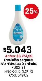 Coto Hinds - emulsión corporal bio hidratación, x 250 ml. cod. 549162 oferta