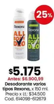 Coto Rexona - desodorante varios tipos oferta