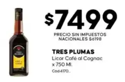 Diarco Tres plumas licor café al cognac oferta