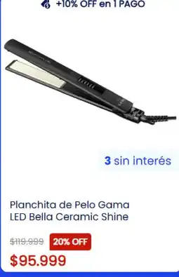 Coppel Gama planchita de pelo LED Bella Ceramic Shine oferta