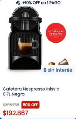 Coppel Nespresso cafetera inissia oferta