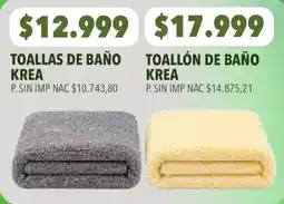 Supermercados Vea Krea toallas de baño oferta