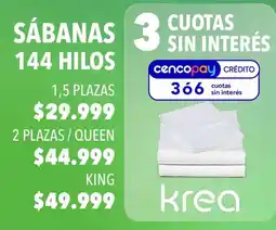 Supermercados Vea Krea sábanas oferta