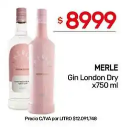Nini Mayorista Merle gin london dry oferta