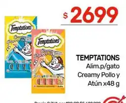 Nini Mayorista Temptations Alim.p/gato Creamy Pollo y Atún oferta