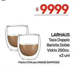 Nini Mayorista Larhaus taza doppio barista doble vidrio oferta