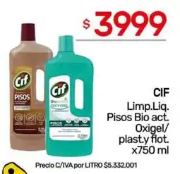 Nini Mayorista Cif limp.liq. pisos bio act. oxigel/plasty flot. oferta