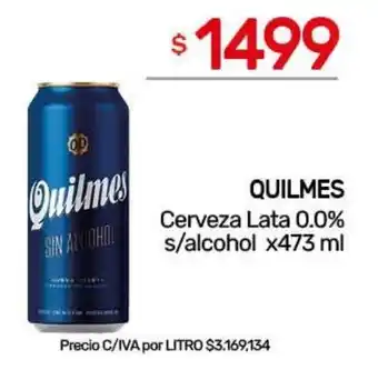 Nini Mayorista Quilmes cerveza lata 0.0% s/alcohol oferta