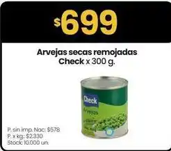 Arvejas secas remojadas