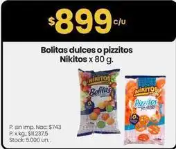 Nikitos - bolitas dulces o pizzitos