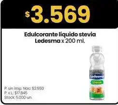 Changomas Ledesma - edulcorante líquido stevia oferta